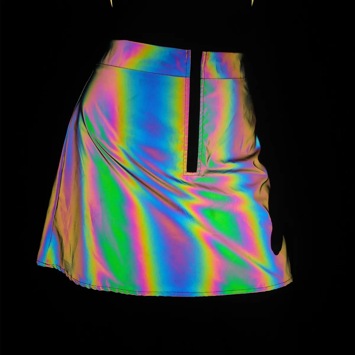 Bodycon Skirt Reflective Crop Top And Skirt Reflective Crop Top