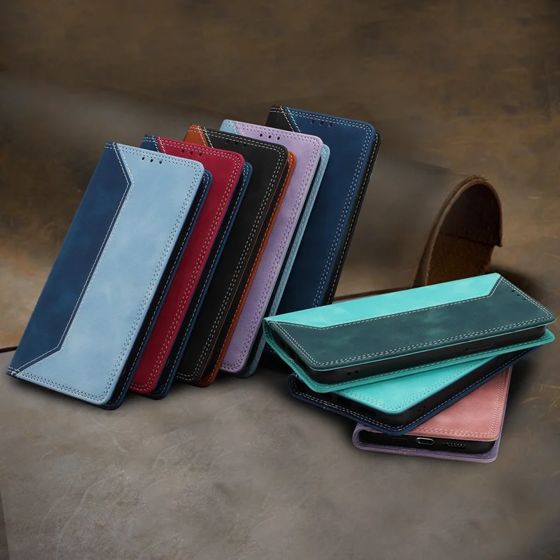 Premium Splicing Denim Magnetic Wallet Phone Case - Honor Series