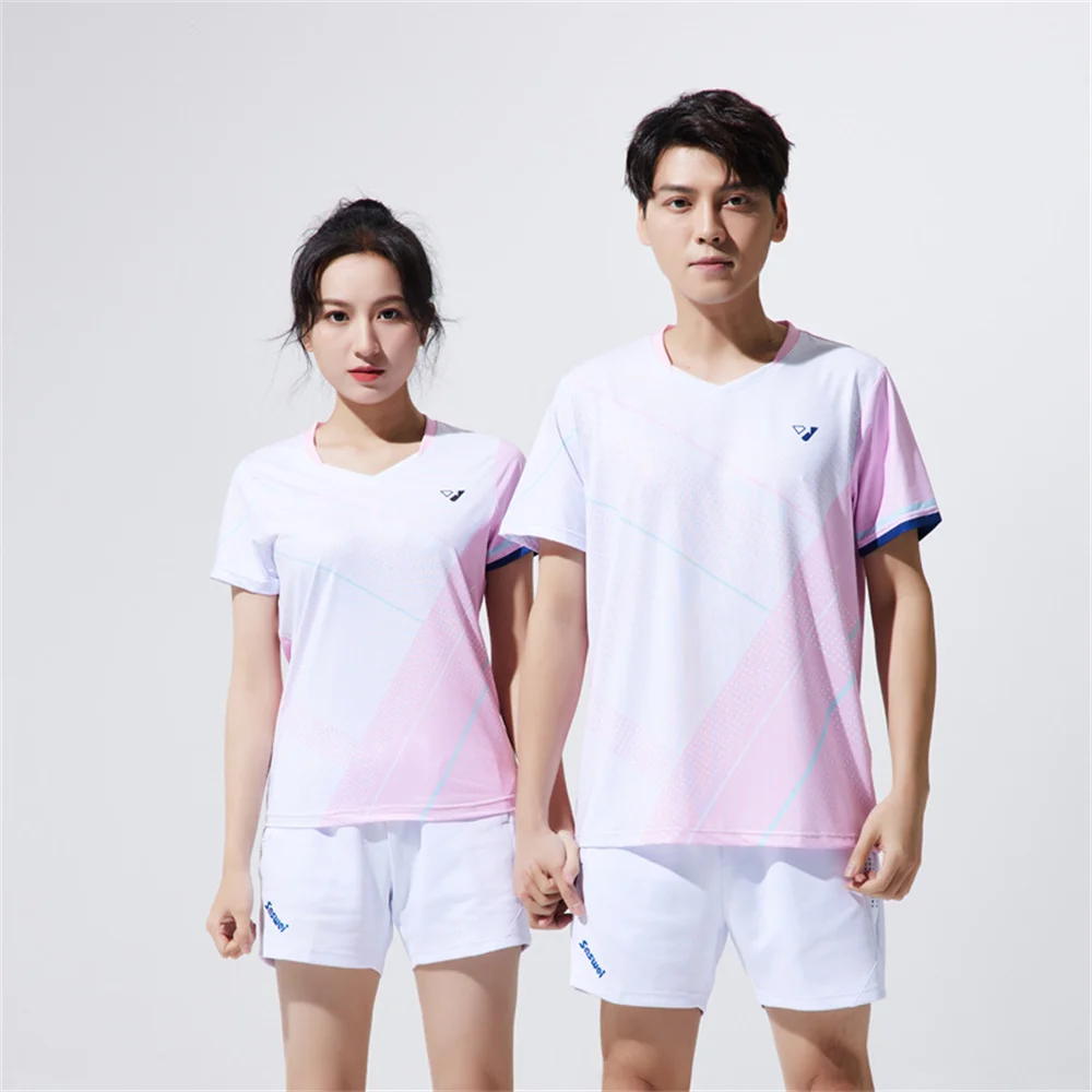 

Quick Drying Badminton Jacket Men's And Women's Sports Suit Breathable Short Sleeved Table Tennis Top Air Volleyball Suit