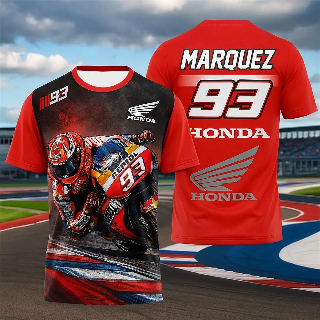 남성 여름 혼다 레이싱 티셔츠 오토바이 바이커 반소매 저지 야외 라이딩을위한 경량 통기성 운동복