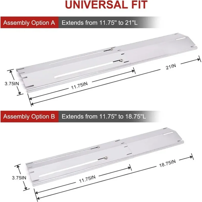 Porcelain Steel Heat Plates Shield Insulation Board Universal Adjustable Heat Tent Burner Cover Flame Tamer for BBQ Gas Grill