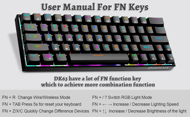 DIERYA DK63 60% Mechanical Keyboard Gaming Keyboard