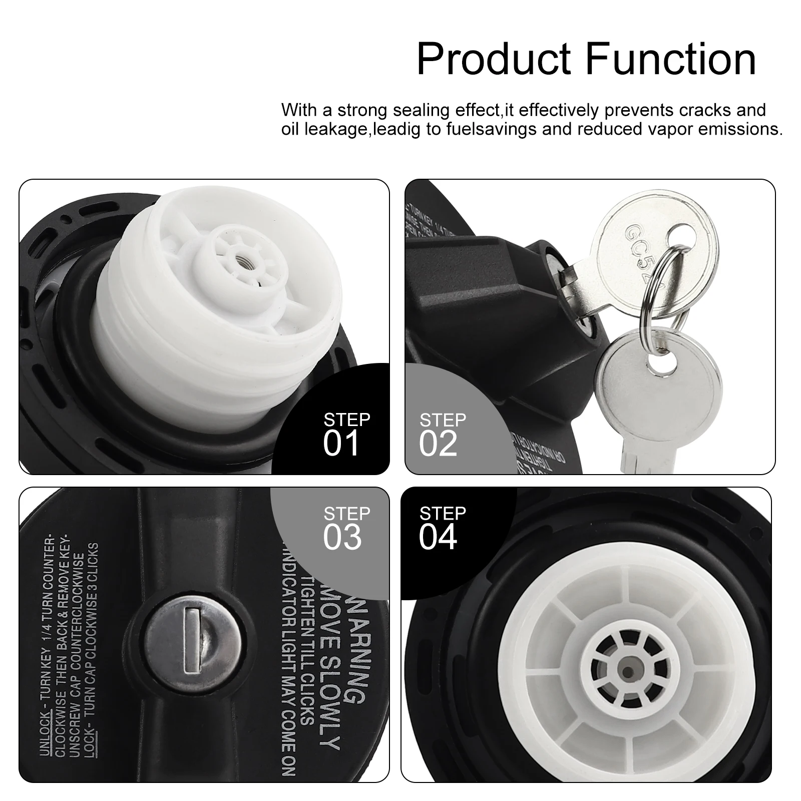 Fuel Cap 77300-47020 Locking Gas W/Keys For Chevy Toyota Tacoma Ford Nissan Honda GMC Infiniti Mazda Buick Cadillac