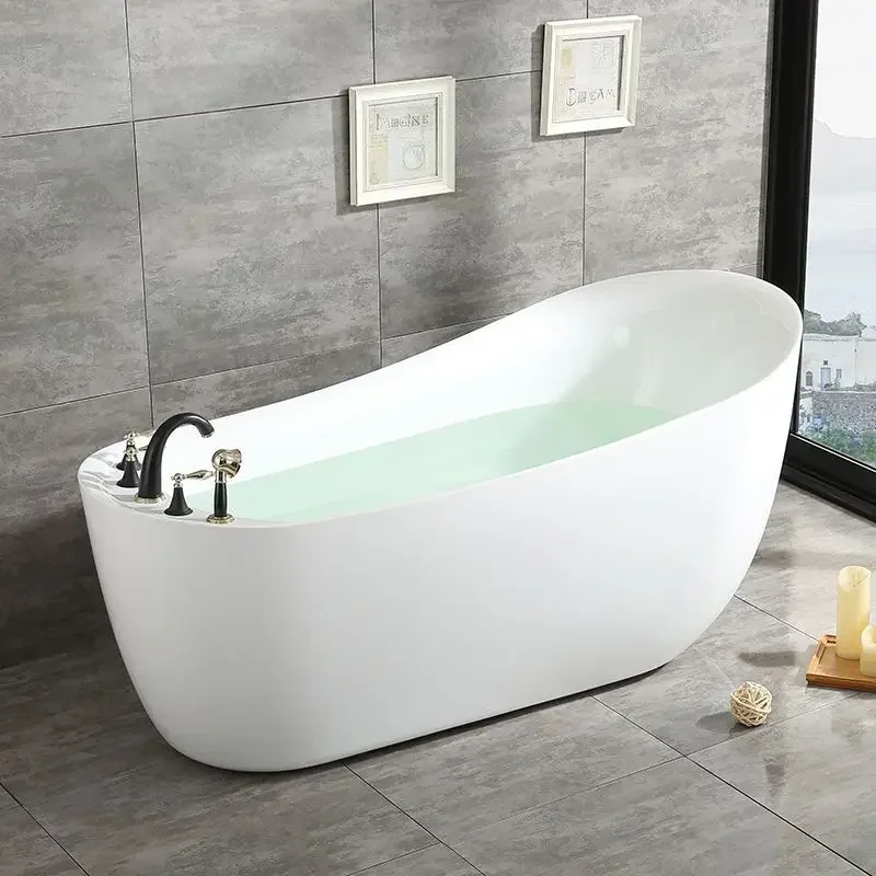 Modern Interior Free Stand Alone Acrylic Bathtub Bath Tub Bathroom Freestanding Alone Soaking Bathtubs 6