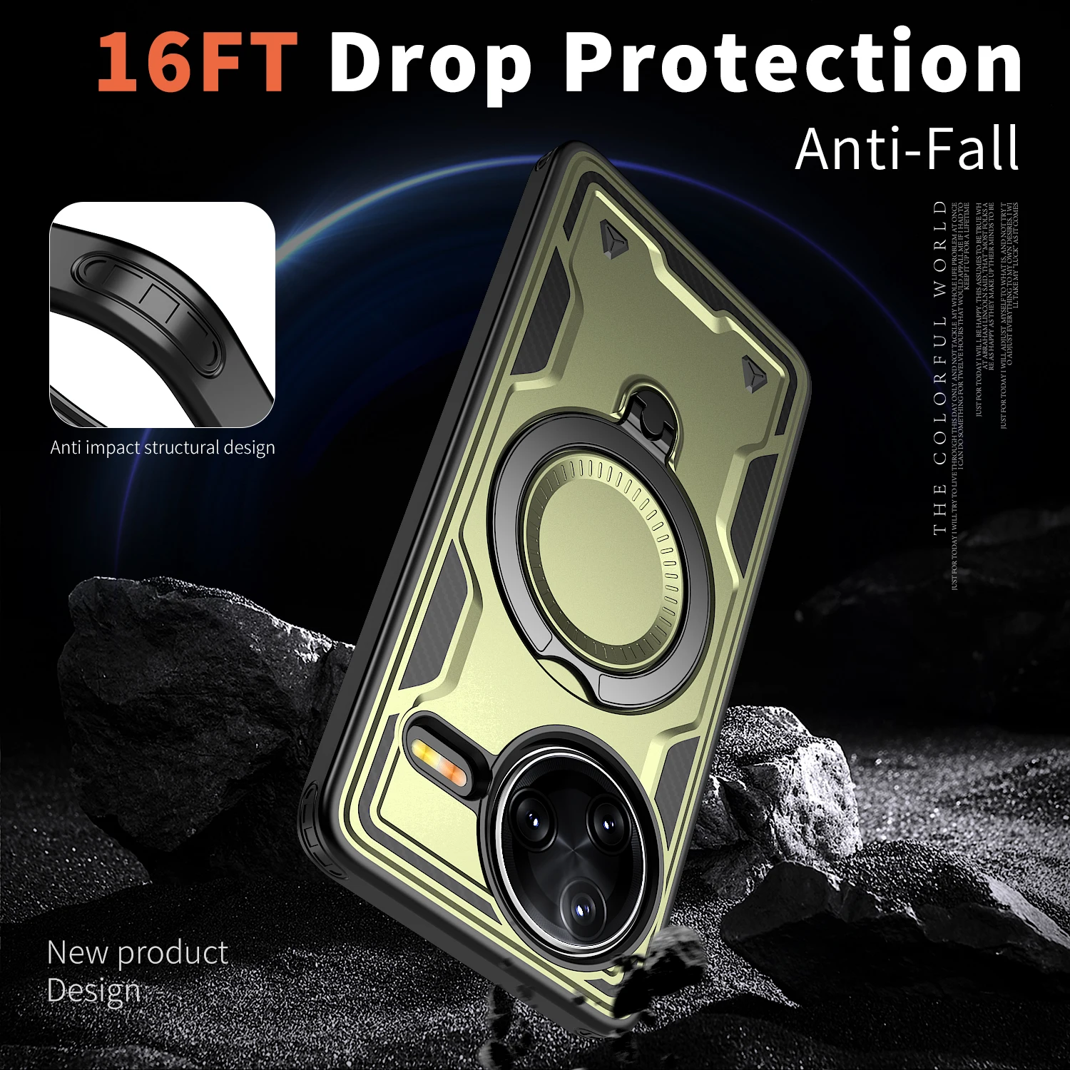 Magnetic Armor Bracket Case with Foldable Stand and Magsafe Compatibility