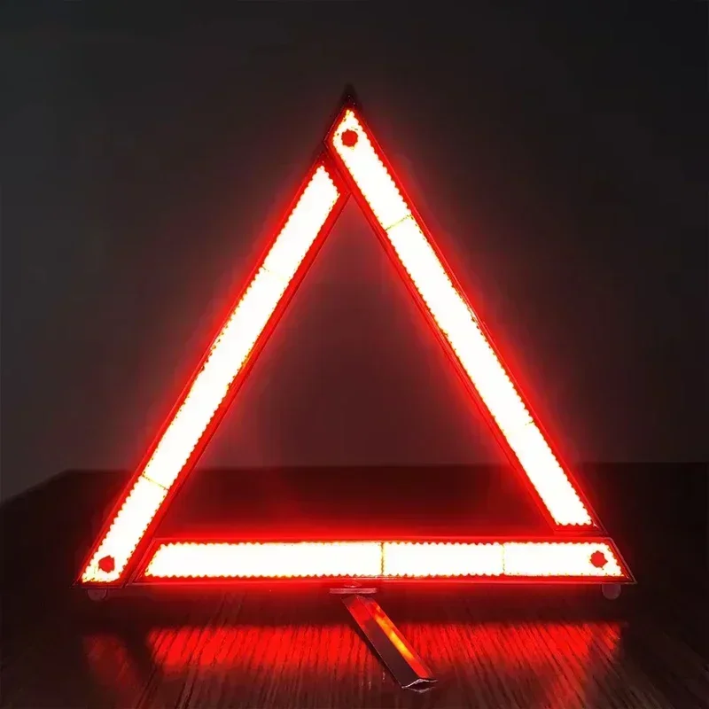 Triangle Reflective Warning Sign Foldable Red Car Hazard Breakdown Stand Emergency EU Portable Parking Rack Reflector
