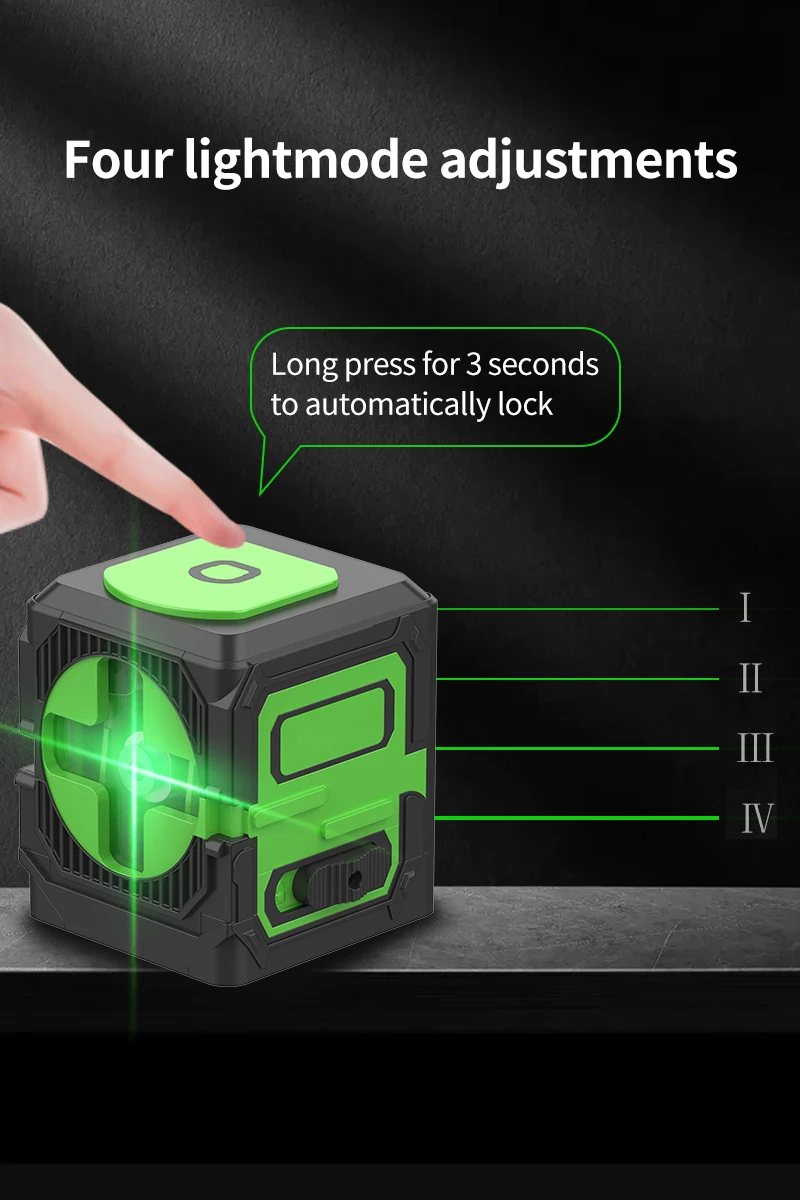 FQT-2 Cross Line Laser DIY Self-Leveling Green Beam Horizontal and Vertical 2 Li