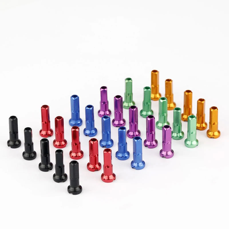 Bike Spokes Nipples 100pcs Bicycle Spoke Nipples 14G 14mm 2mm Dia MTB Road Bicycle Wheel Caps Colorful Bike Nipple Spoke Protector