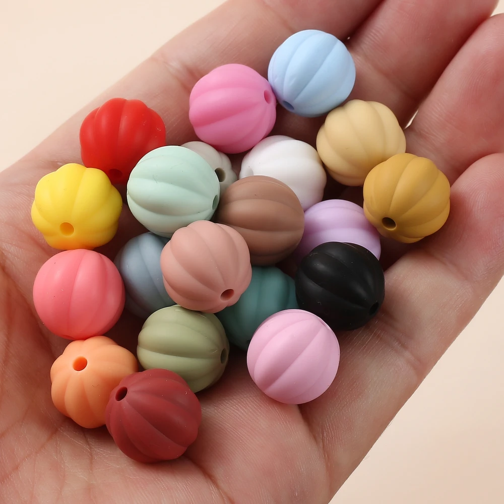 10Pcs 15mm Lantern Silicone Beads Pacifier Chain Loose Beads Baby Teething Chewing Toys DIY Jewelry Accessories BPA Free 6
