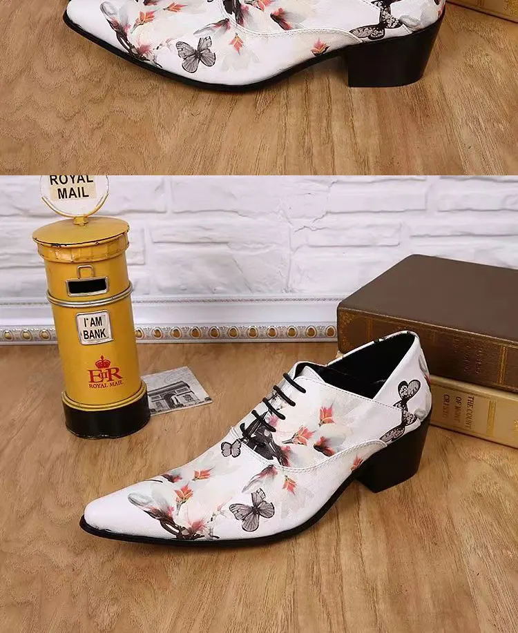 Herren-High-Heel-Schuhe aus Rindsleder, mit Metallschnalle, runder Spitze, dickem Absatz, höhenverstellbar, für Herbst, Laufsteg, Sänger, Bühne, Perfektion – Detail 32