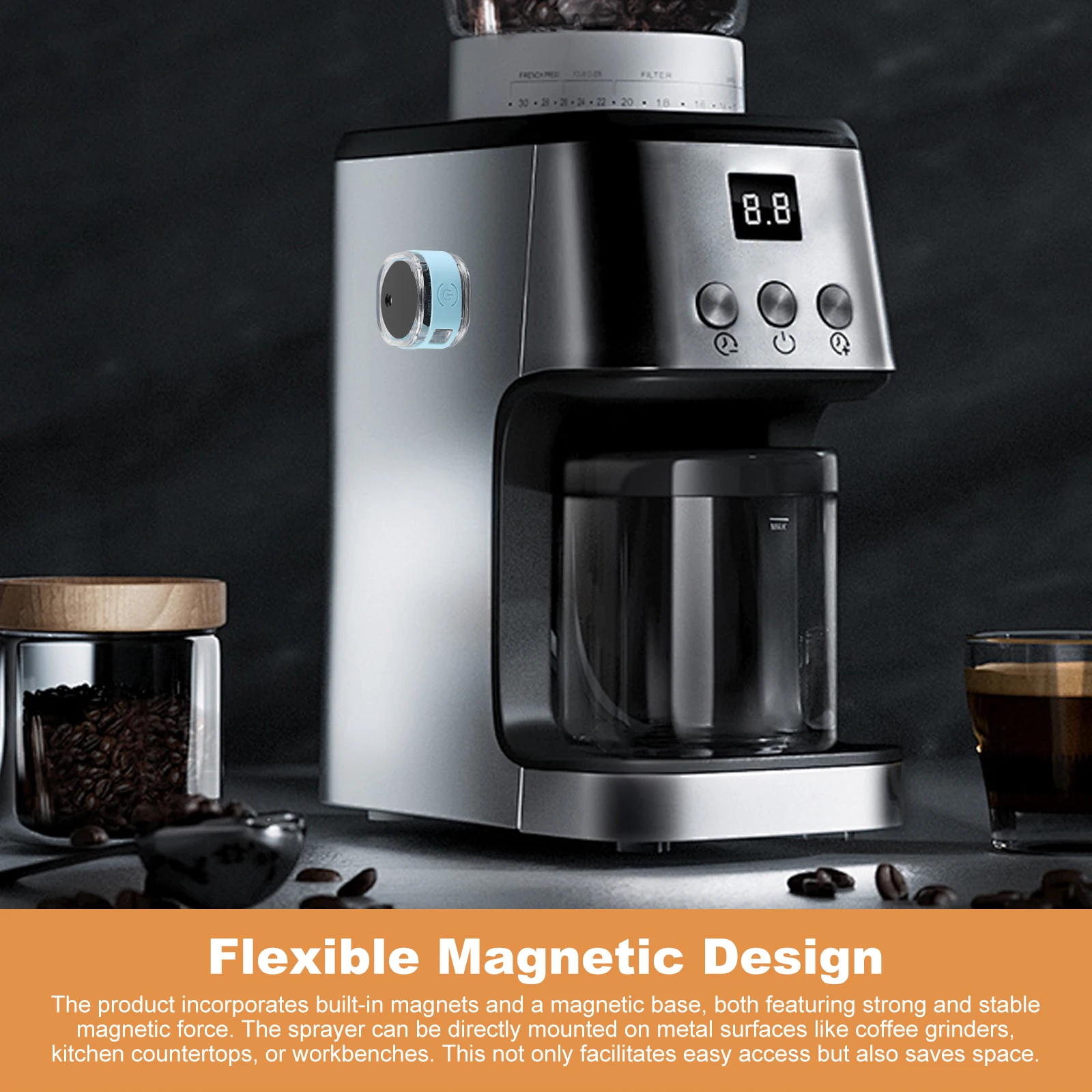 30ml Coffee Bean Atomizer with Magnetic Base Portable Nano Atomizer Electric Espresso Sprayer For Reducing Coffee Power Static