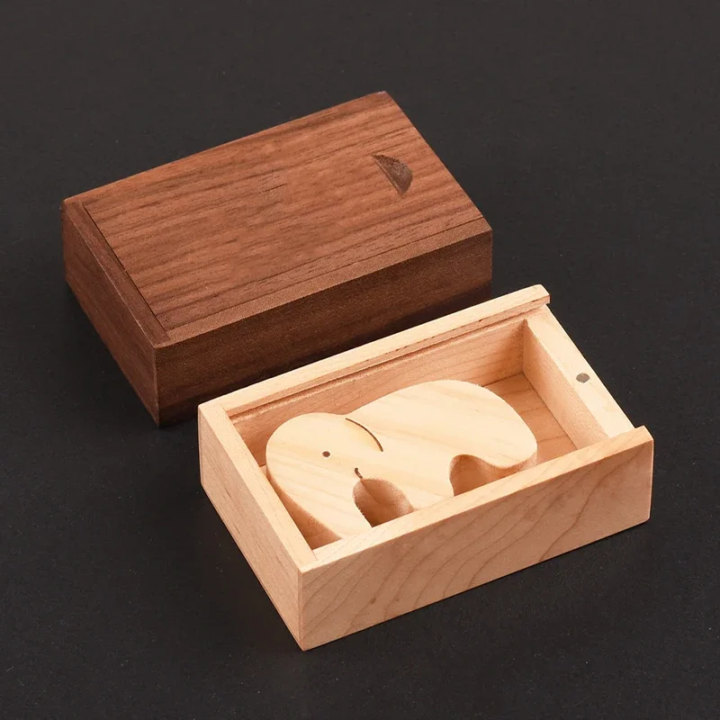 3.15x2x0.98inch Natural Wood Gift Boxes with Sliding Top Storage Box for Necklace Ring Jewelry or USB Wood Storage Box 5