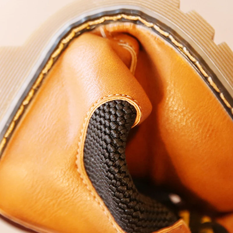 Children Boots Retro Style Autumn Winter Fashion Kids Casual Cotton Shoes for Toddler Boys Girls Leather