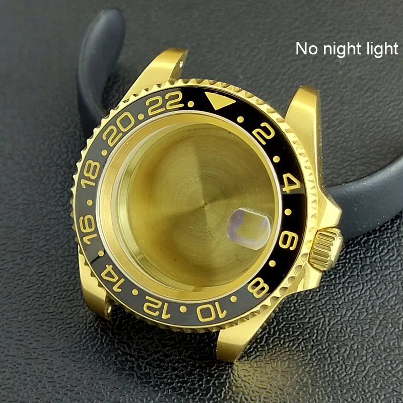 40MM Sapphire Glass GMT Bidirectional Rotation Watch Case with Accessories