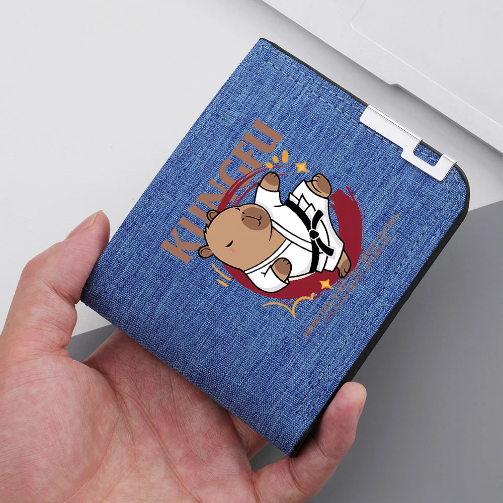 Capybara Anime Canvas Wallet Jungen Kurze Klappbrieftasche Herren Kartenhalter Münzgeldbörse Geschenk – Detail 7