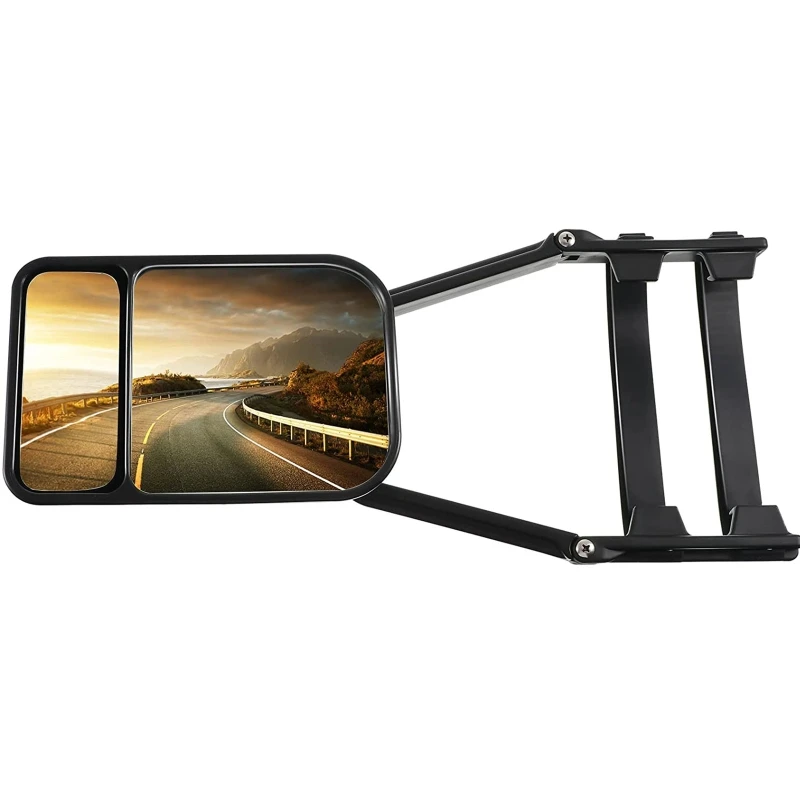 

Car Towing Mirror Clip on Side Extension Towing Mirror 360 Degree Rotation Adjustable Dual View Tow Mirror for RV