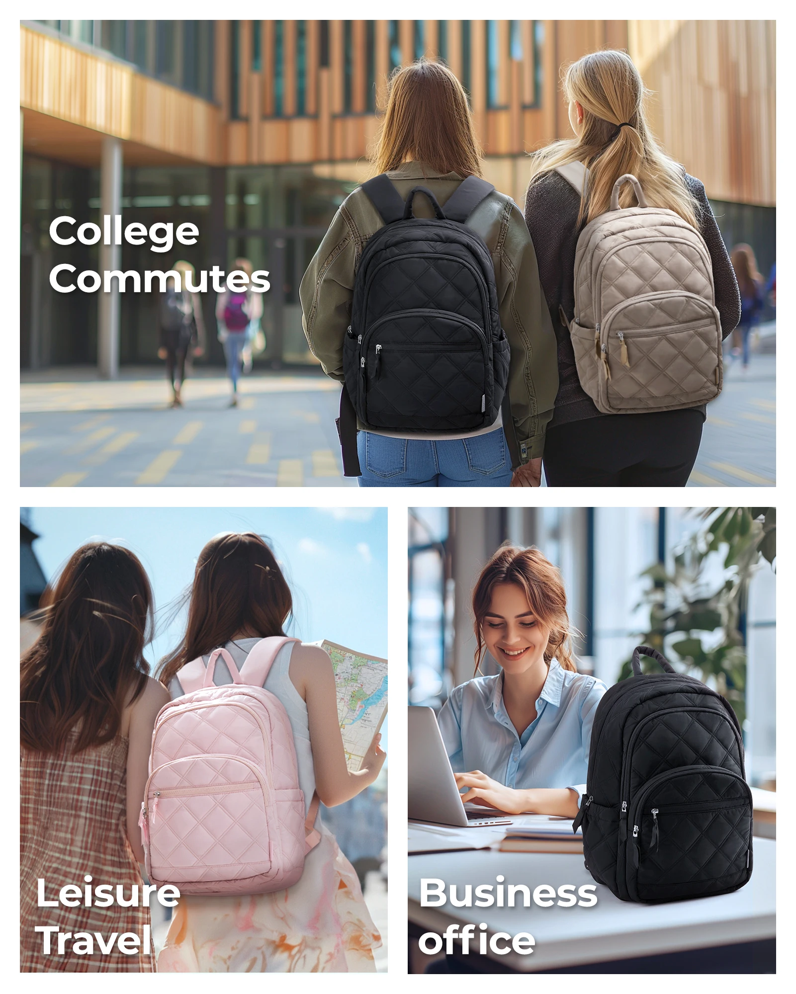 BAGSMART Laptop Bag High Capacity Fashionable College