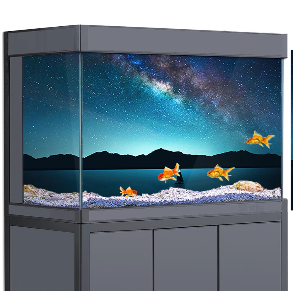 

Fish Tank Aquarium Background 3D Night Cyan River Stars HD Reptile Habitat Decorations PVC Poster Sticker Printing Wallpaper