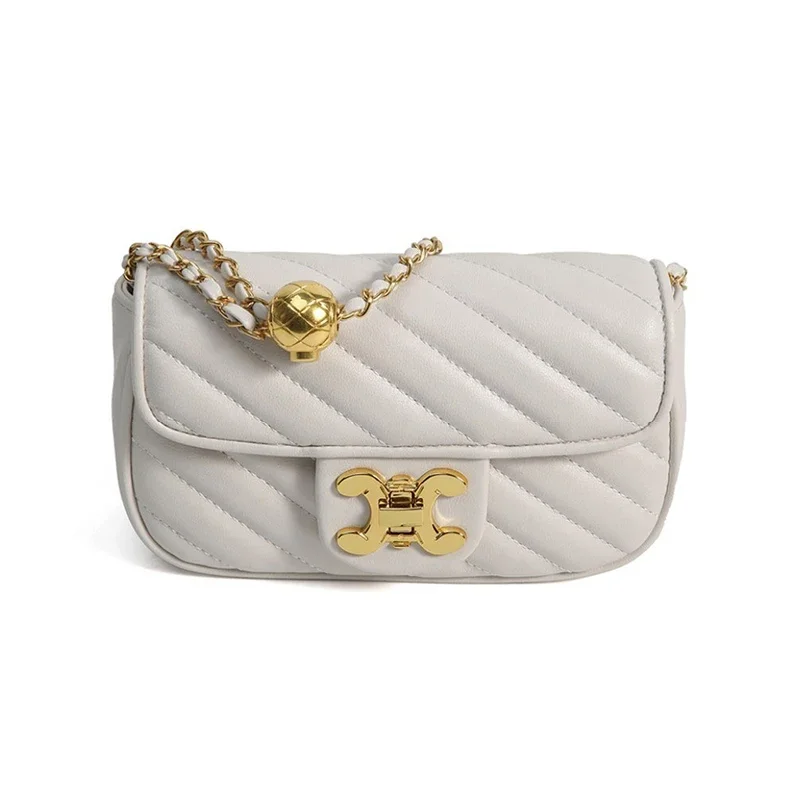 حقيبة كتف نسائية فاخرة بتصميم كروي، مع حزام كتف قا...