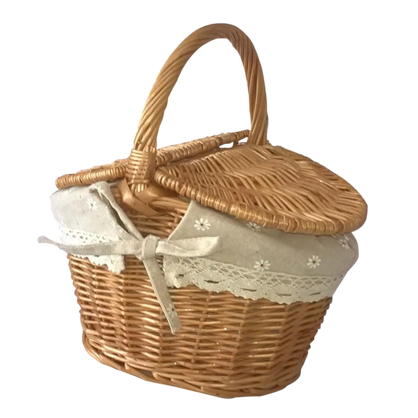 Cestino Da Picnic In Vimini Intrecciato A Mano Con Coperchio Cesto Da Picnic Fodera Lavabile Cestino Intrecciato In Vimini Per Campeggio All'Aperto Es