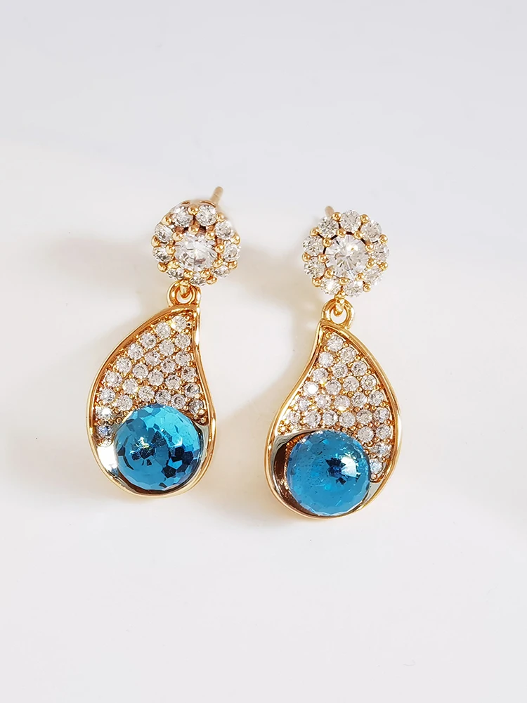 

Ladies Hanging Earrings with Crystals from Austria for Female Party New Trend Drop Design Women's Dangling Earings Jewelry Gifts