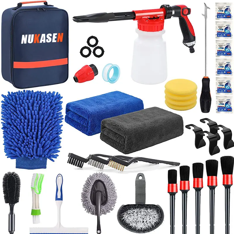 Car Wash Cleaning Kit Full 22pcs Cleaning Car Detailing Kit For Interior  Exterior Car Detailing Brushes With Storage Bag - AliExpress