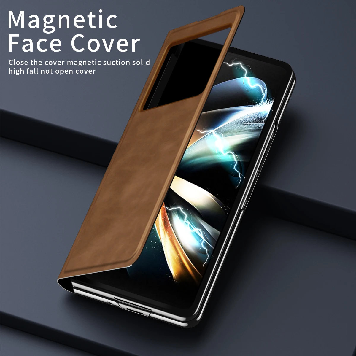 Leather Folding Case with Concealed Stand - High-end Business Holster