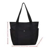 Sacs fourre-tout en toile de grande capacité pour le travail, sac de transport, tenue d'étudiant de style universitaire, sac lancé par le livre 6