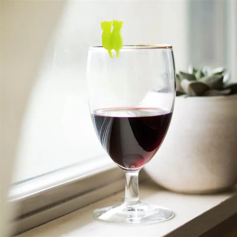 12Pcs Silicone Wine Glass Charm Decorative Cup Marker Wine Glass Marker Party Decor Identifier Cup Mark