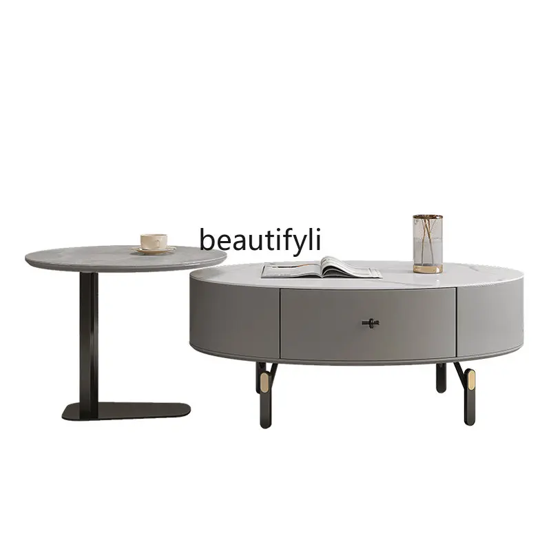 

Кофейный столик, боковой столик для гостиной, домашний маленький искусственный роскошный Высококачественный овальный чайный столик
