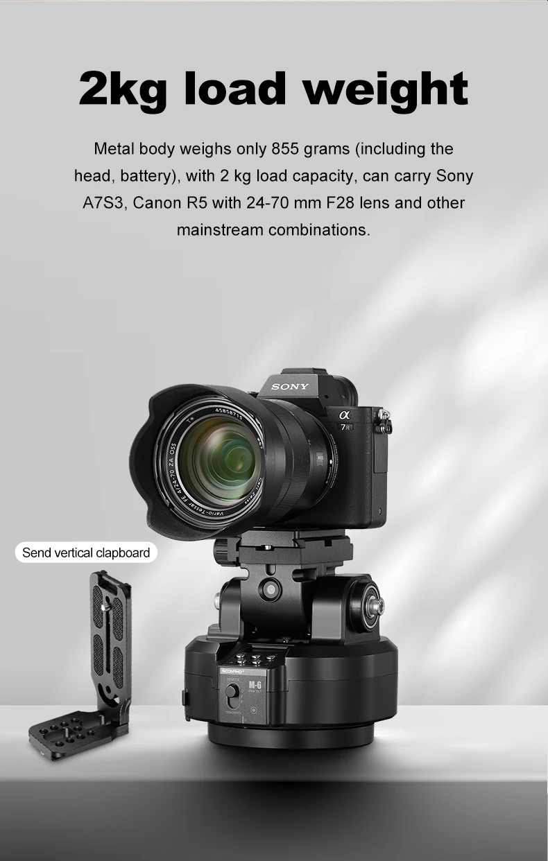 M4 M6 Motorized Tripod Head Wireless Remote Control AI Face Track Panoramic Came