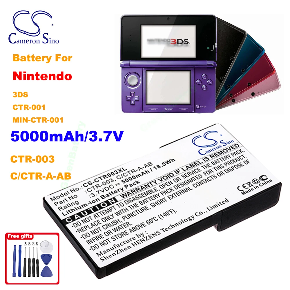 Cameron Sino CTR-003 게임 콘솔 리튬 이온 5000mAh/3.7V 배터리 Nintendo for 3DS CTR-001  MIN-CTR-001 C/CTR-A-AB - AliExpress