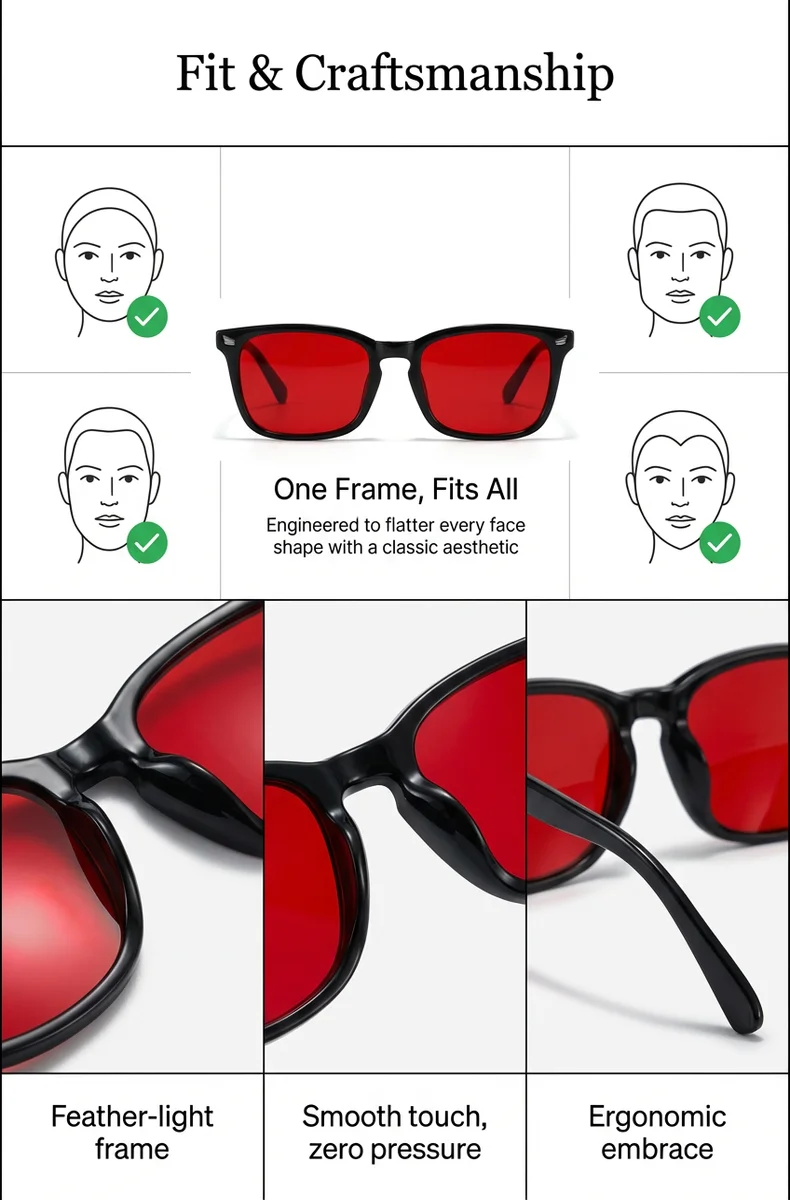 Anti Blue Light Blocking Sleep Glasses Women Men 2026 Computer Gaming Read Red Lens Filter Eyeglasses Change Color Sunglasses