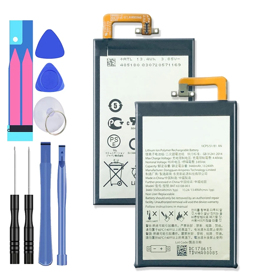 

3440mAh TLP034E1 BAT-63108-003 Аккумулятор для BlackBerry Keyone Alcatel DK70 DTEK70