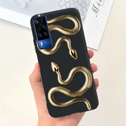 Cute Duck Cat Cartoon Matte Soft Silicone Back Cover Case for Vivo Y31 2021 (Case - c01)
