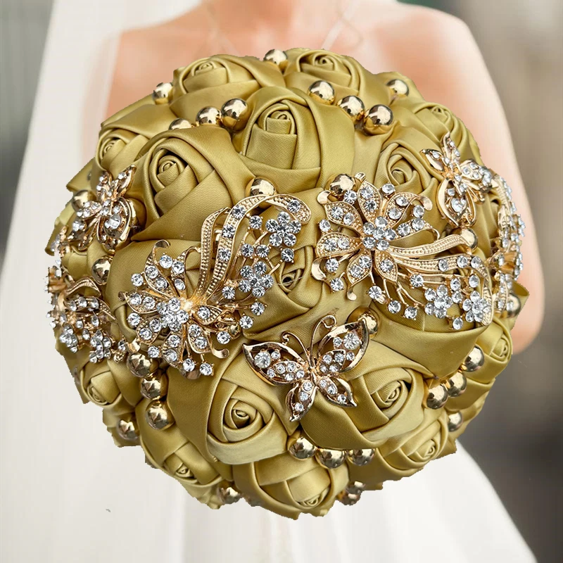 

1pc/lot Gold Bridal Bridesmaid wedding Bouquets