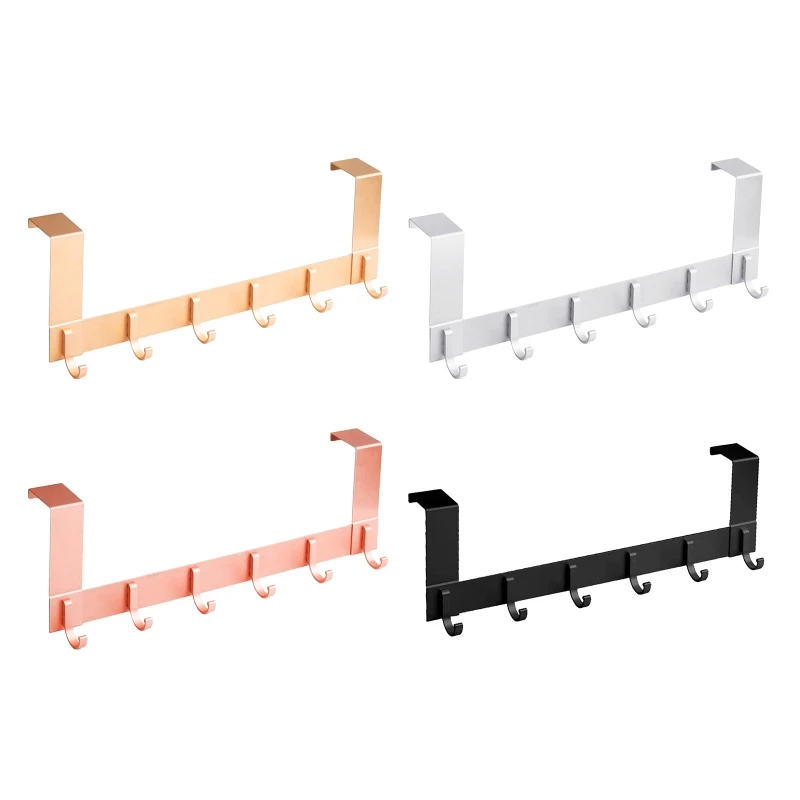 Over the Door 6 Hooks Home Bathroom Rack Clothes Coat Hat Towel Hanger