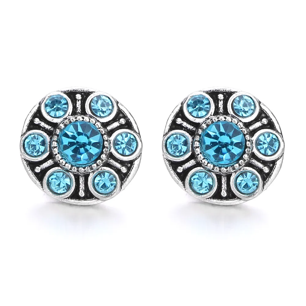 20pcs 12mm Snap Jewelry Crystal Flower Mini 12mm Metal Snap Buttons for DIY Interchangeable Snap Button Bracelet