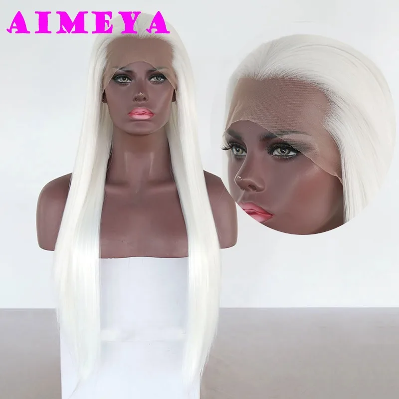 NeZha AoGuang Cosplay Wig Widow's Peak Synthetic Lace Front Wig Long Silky Straight Lace Wigs Asian Ancient Costumes AIMEYA