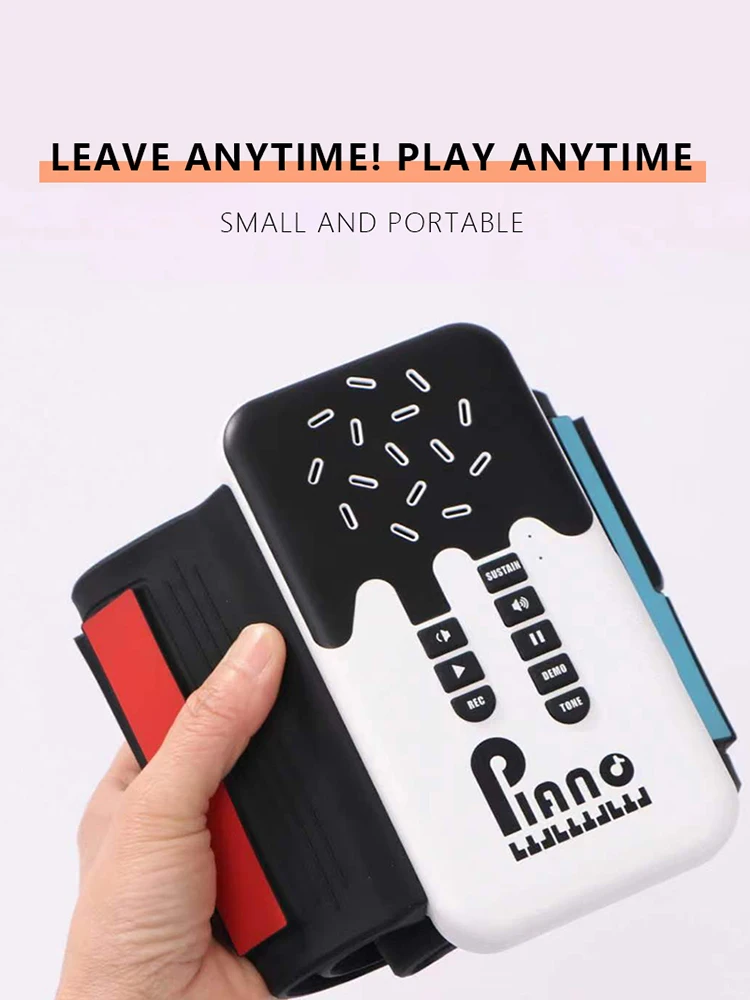 49 Keys Flexible Roll Up Piano Portable Electronic Hand Roll Piano Bluetooth-Compatible Mp3 Headphone for Music Lovers Beginners