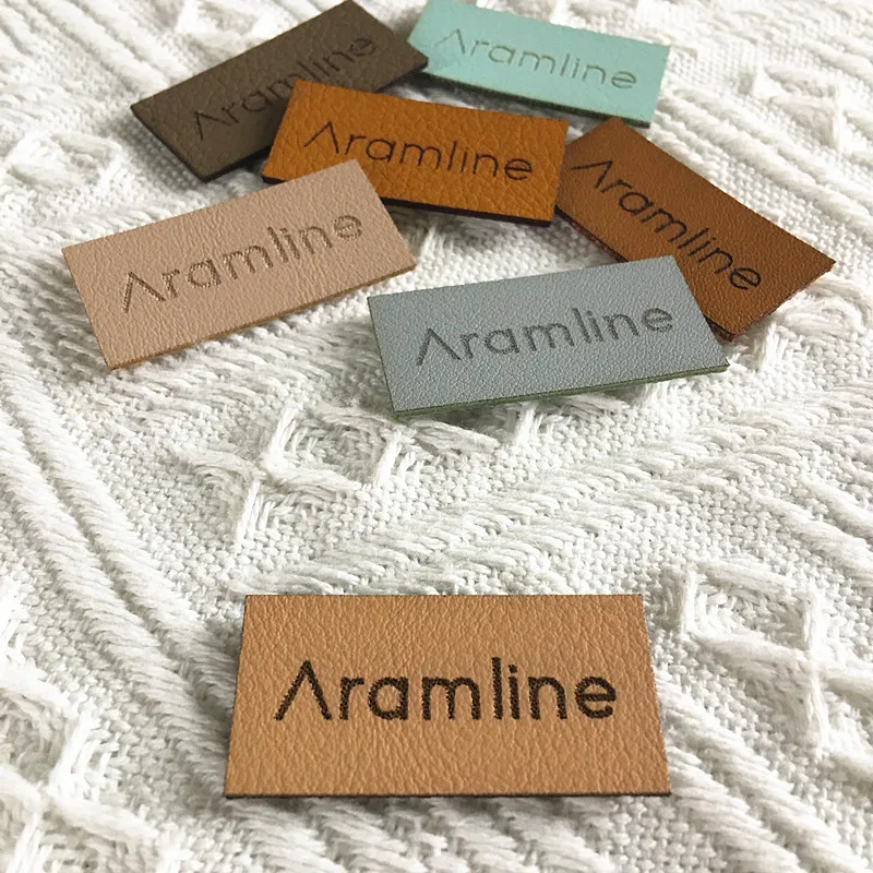 30pcs Personalized leather tags for handmade items Customize square logo  label for knitting crochet Sewing clothes crafts labels - AliExpress