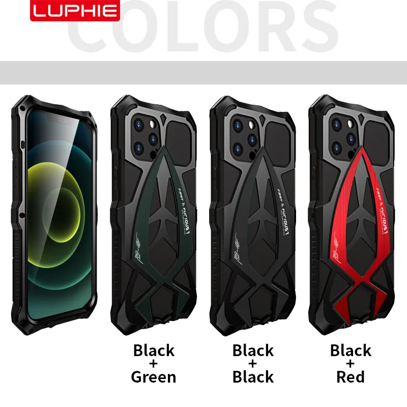 

New SportsCar 3proof Shockproof Metal Case For iPhone 12 Pro Mini iPhone12 Armor Coque Silicone 360 Protect Cover