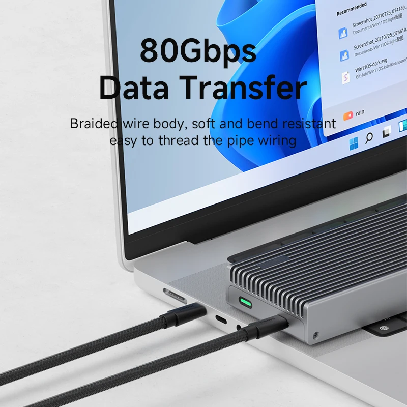 Hagibis USB C to USB C Cable Thick Soft USB4 80Gbps Date 240W Fast Charging 8K Video Cord for Thunderbolt 4/5 iPhone Laptop