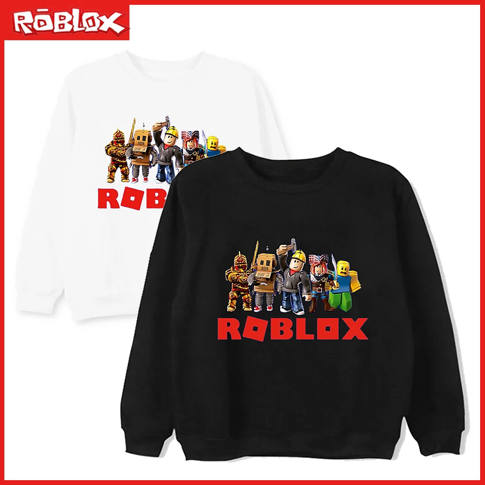 

Новинка, детский весенне-осенний пуловер Roblox с мультяшным принтом, толстовка с круглым вырезом для мальчиков и девочек, футболка, куртка, семейная одежда