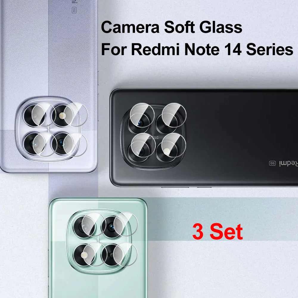 HD Tempered Glass Camera Protector Set for Smartphones - Clear Lens Film, 3-Pack