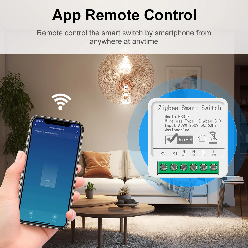 Tuya Ʈ  ġ , ZigBee3.0, 16A ̴ DIY ܱ,     , ˷  Ȩ