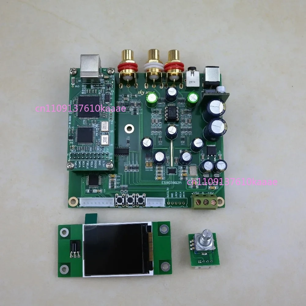 ES9038Q2M DAC 디코더 보드, 동축 광섬유 USB I2S SPDIF 입력, 32비트 384K DSD256(디스플레이 화면 포함)