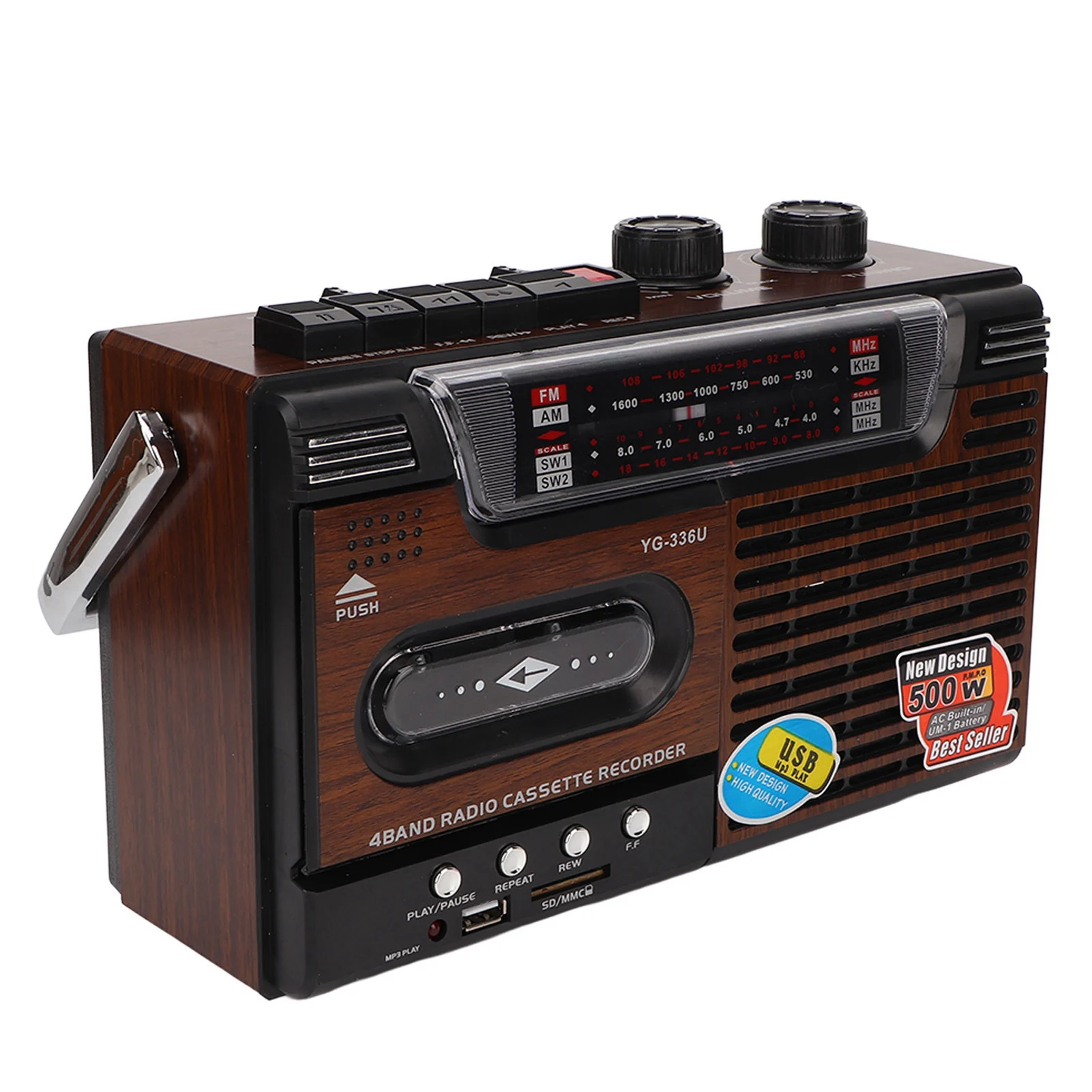 Cassette Player AM FM Radio Support Storage Card Noiseless Multifunctional Portable Strong Cassette Player for Elderly
