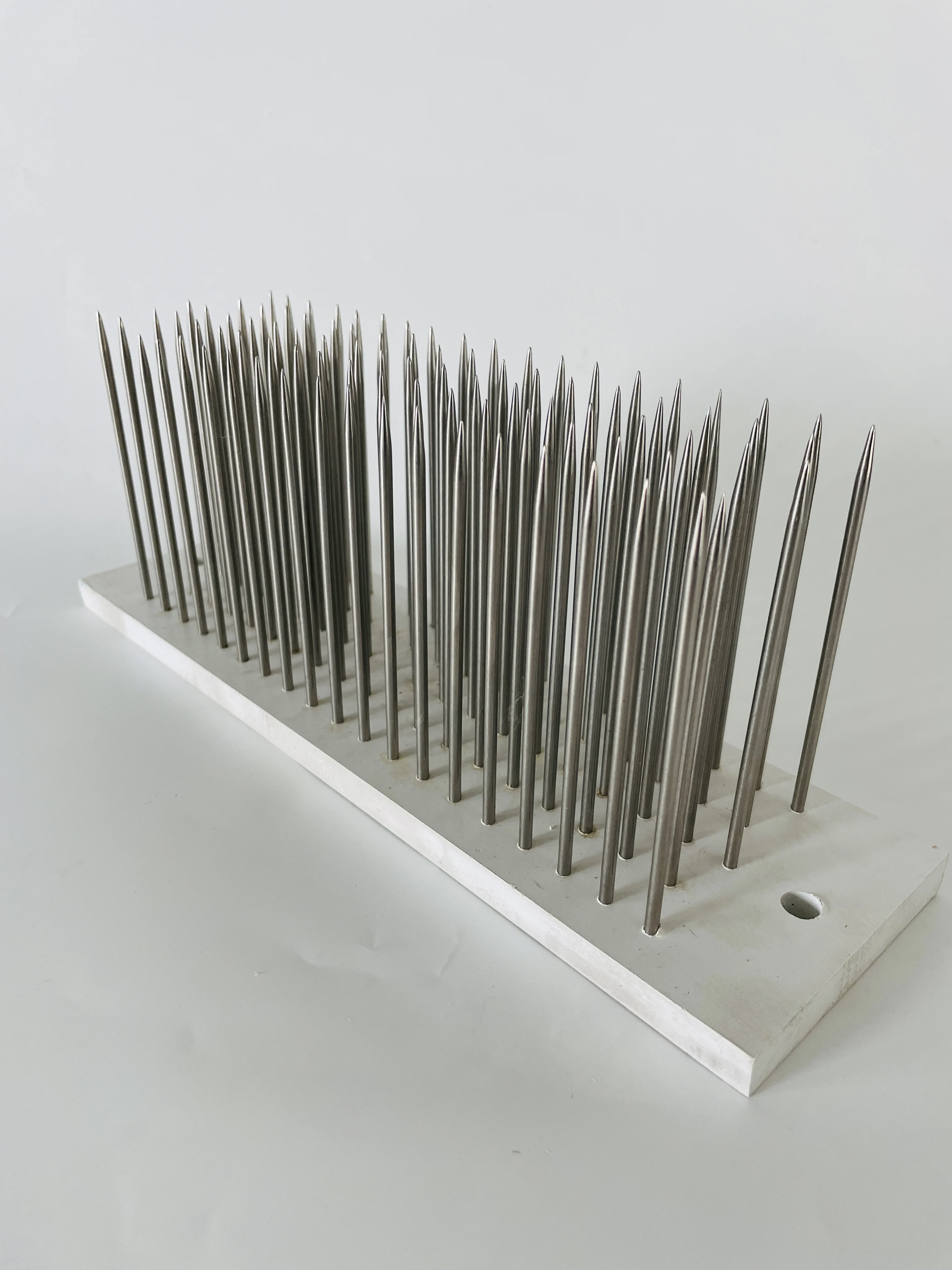 흰색 스테인레스 스틸 헤어 해클, 바늘 포함, 벌크 헤어 및 웨트 헤어, 27x8x9cm