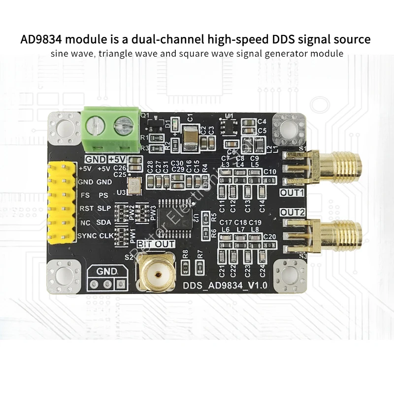 AD9834 Dual-channel high-speed DDS signal source sine wave, triangle ...